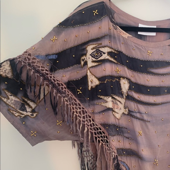 Ana Mori Hand Dyed Batik Totem Bird Maxi Dress - Picture 3 of 12